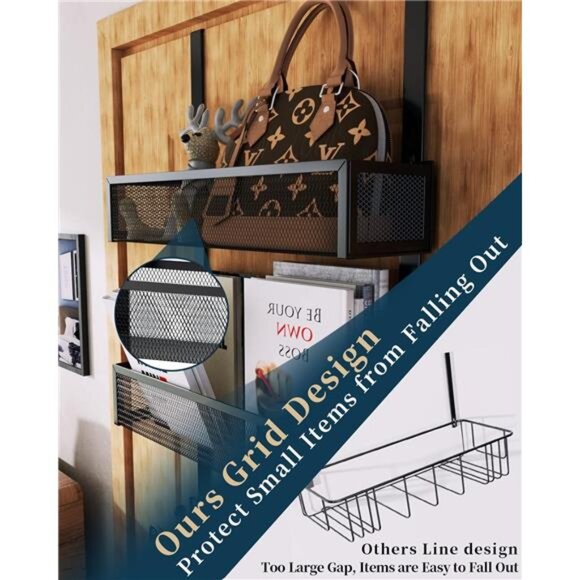 Over The Door Hooks Organizer - Extra Long Door Hanger with 9 Coat Hooks - Picture 2 of 7